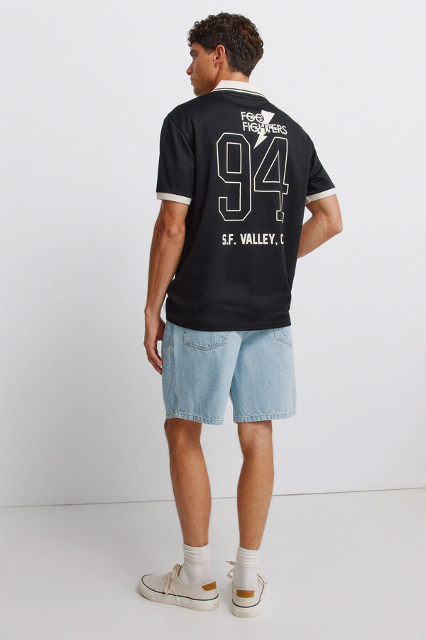 Springfield Straight fit denim Bermuda shorts blue