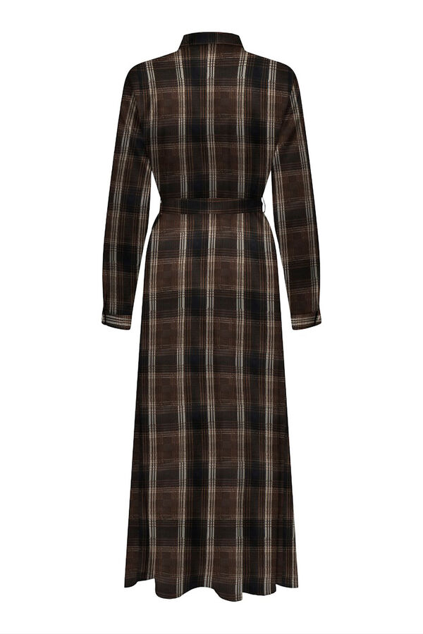 Only Long satin-finish shirt dress nude