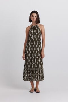 Springfield Printed halterneck dress printed