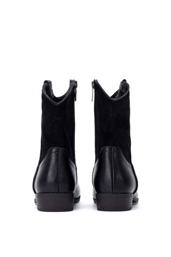 XTI Faux suede cowboy ankle boots black