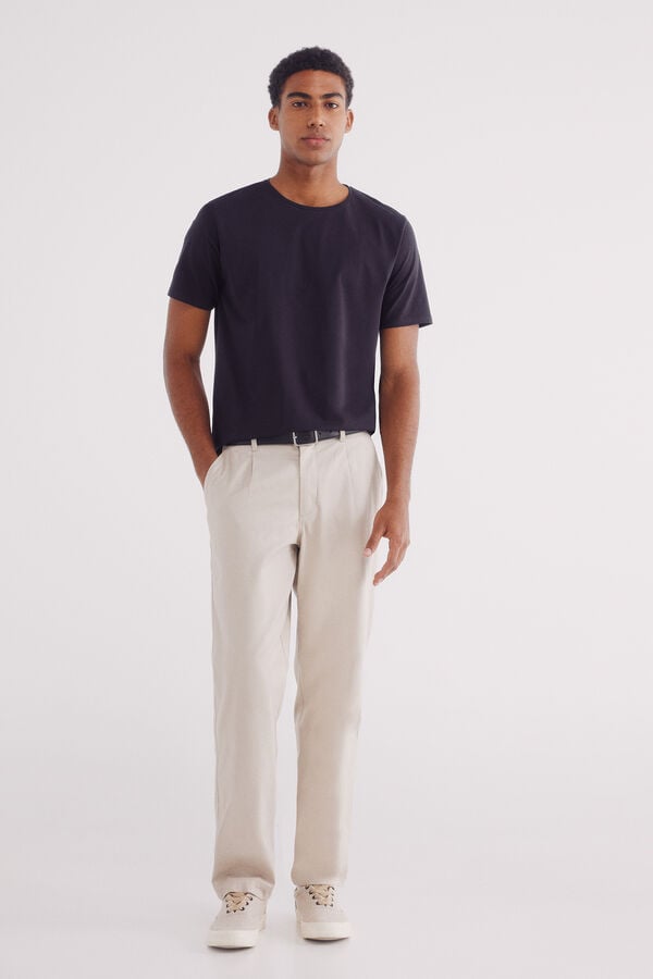 Springfield Basic slim fit cotton lycra t-shirt black