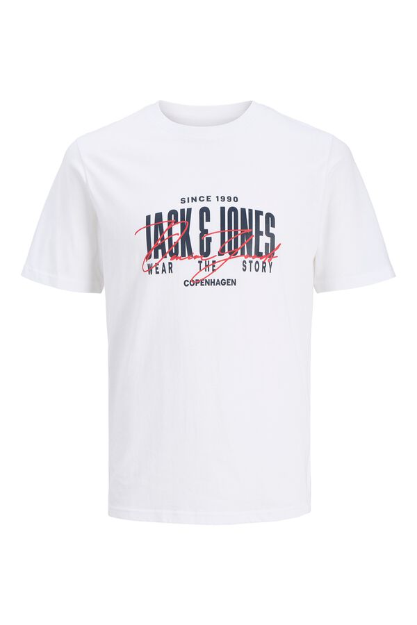 Jack & Jones PLUS Printed short sleeve T-shirt white