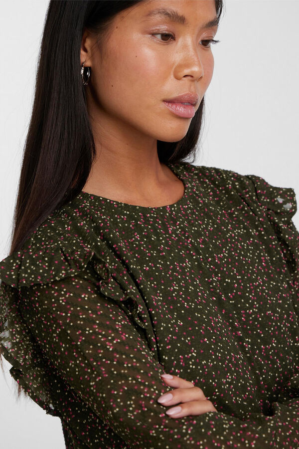 Springfield Long-sleeved print blouse  zelena
