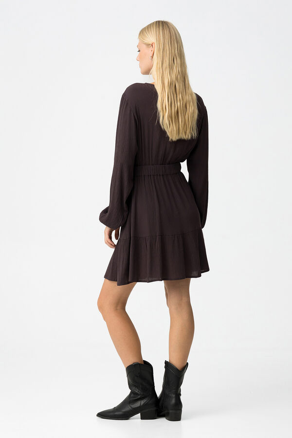 Tiffosi Dress with Metallic Details Braon