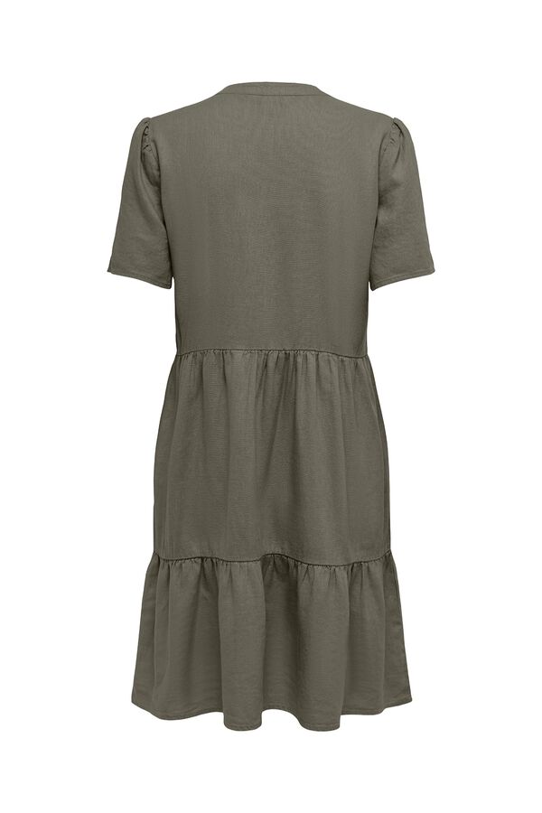 Only Vestido corto de lino kaki