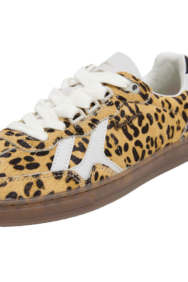 Pepe Jeans Chinelos de pele com estampa animal cru