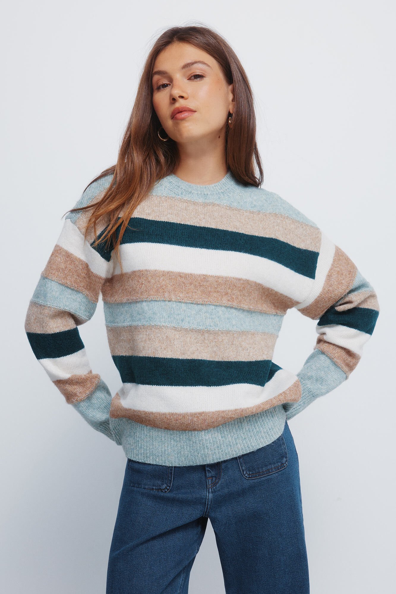 Springfield Multi-color embossed stripe jumper