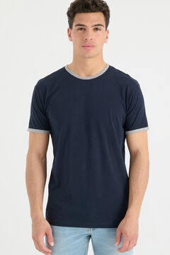 Springfield Basic-Shirt mit Kontrasten blau