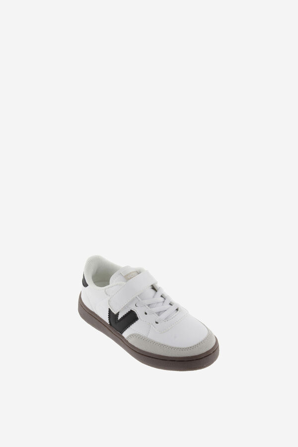 Victoria T&ecirc;nis Victoria Oslo de pele sint&eacute;tico com detalhes contrastantes e cadar&ccedil;os el&aacute;sticos branco