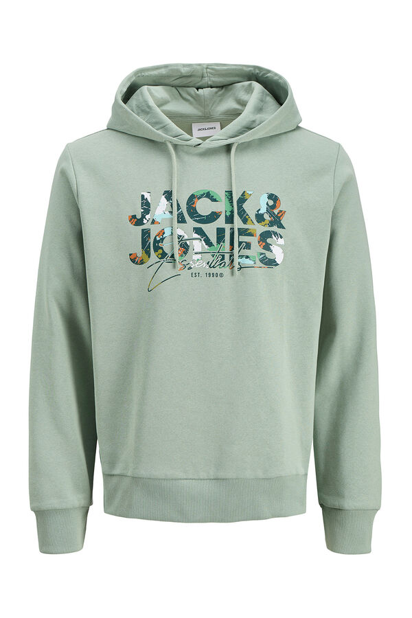 Jack & Jones Sudadera regular fit estampada verde