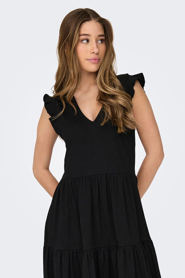Only Short sleeve short dress black