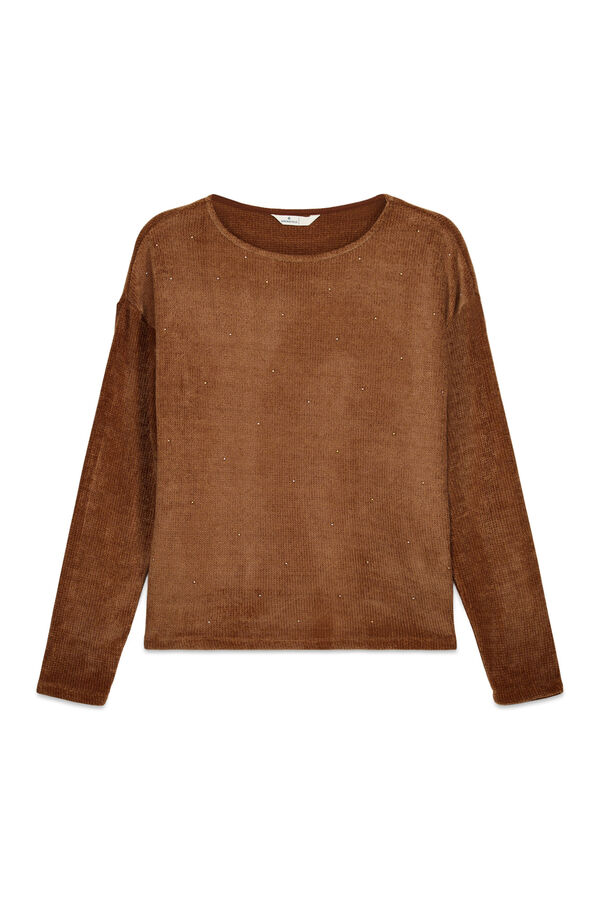 Springfield Chenille studded T-shirt nude