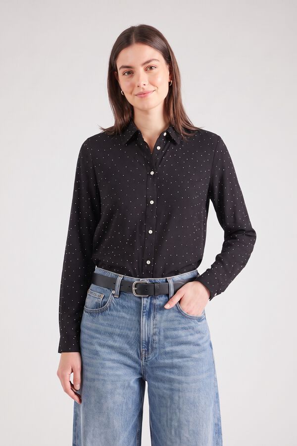 Only Camisa de manga comprida com glitter preto
