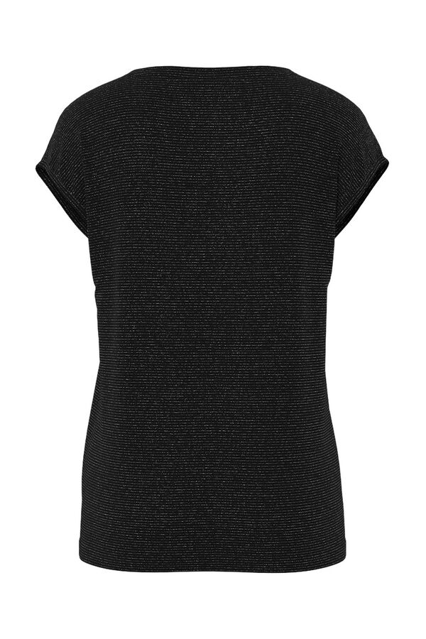 Pieces Lurex V T-shirt black