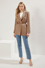 Trendyol Casaco com cinto duplo cru