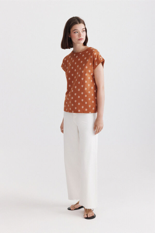 Springfield Printed T-shirt with buttons red