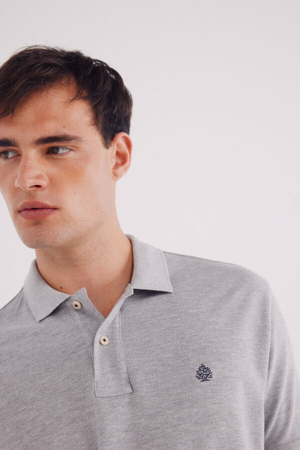 Springfield Essential regular fit piqué polo shirt grey