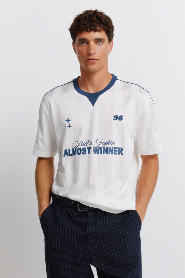 Springfield Almost football T-shirt beige