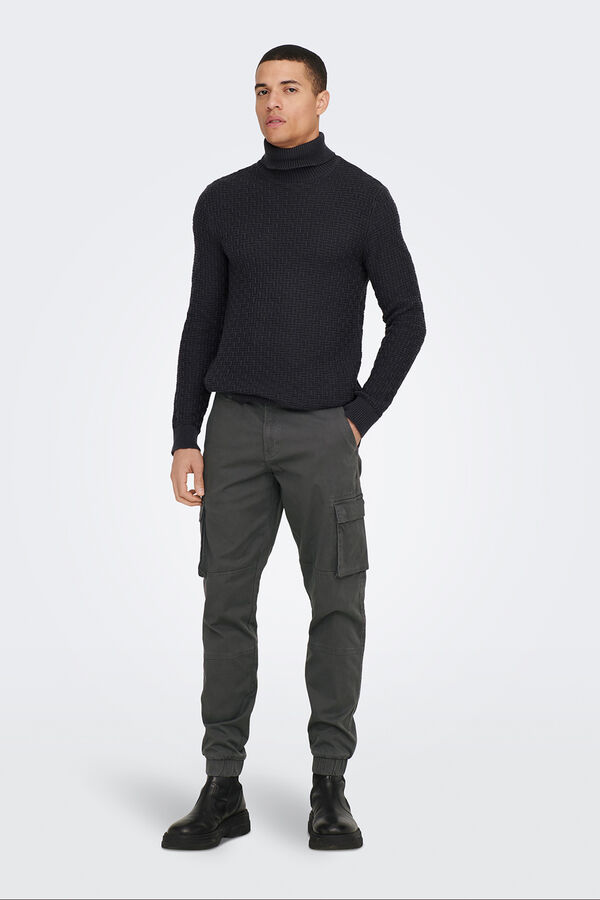 Only & Sons Long cargo trousers grey