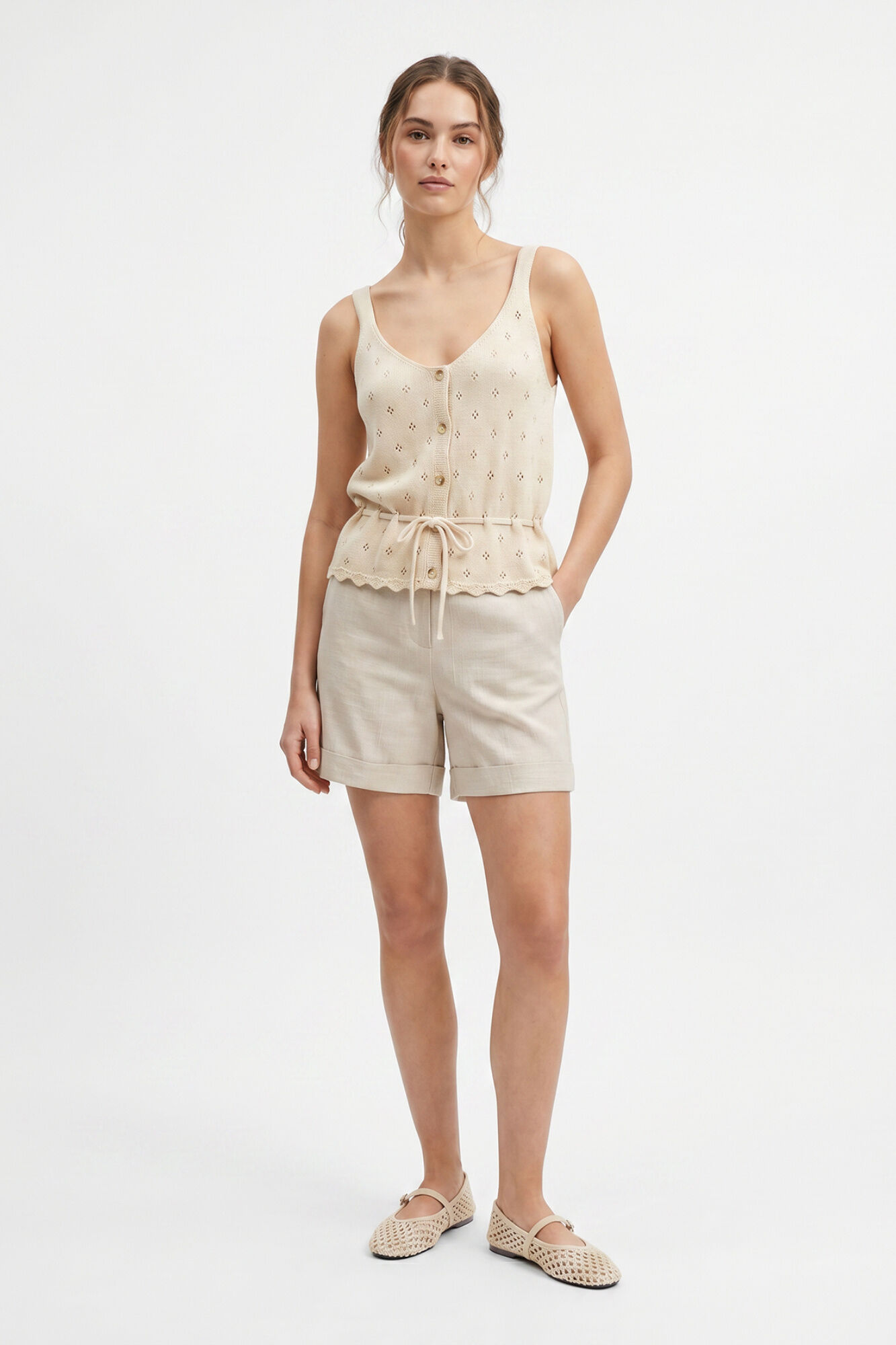 Pieces Hochgeschnittene Bermudas