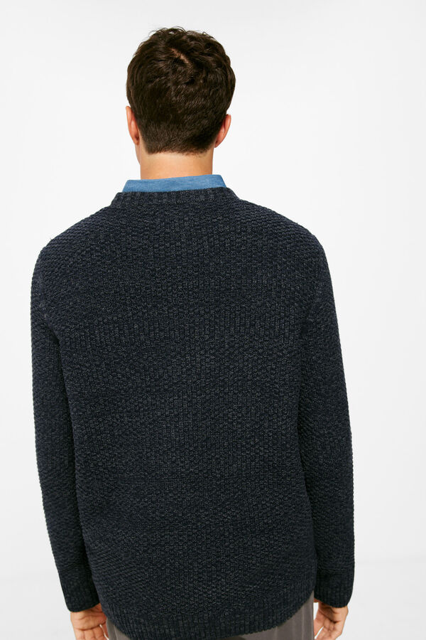 Springfield Džemper s teksturom s uzorkom plava