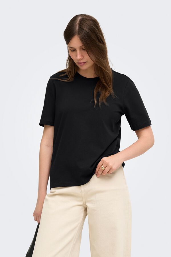 Only T-shirt de manga curta preto