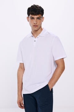 Springfield Piqué -Poloshirt mit regular fit Passform Weiß