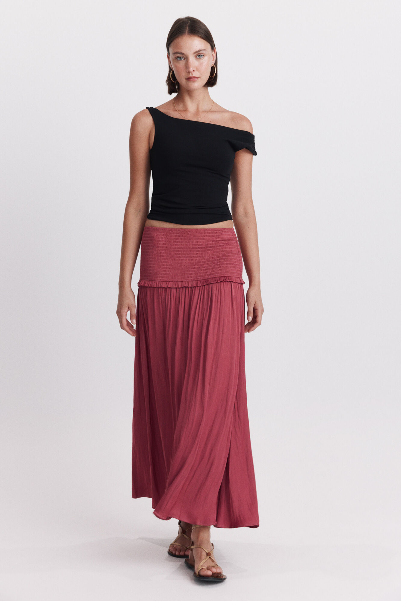 Springfield Pleated honeycomb midi skirt