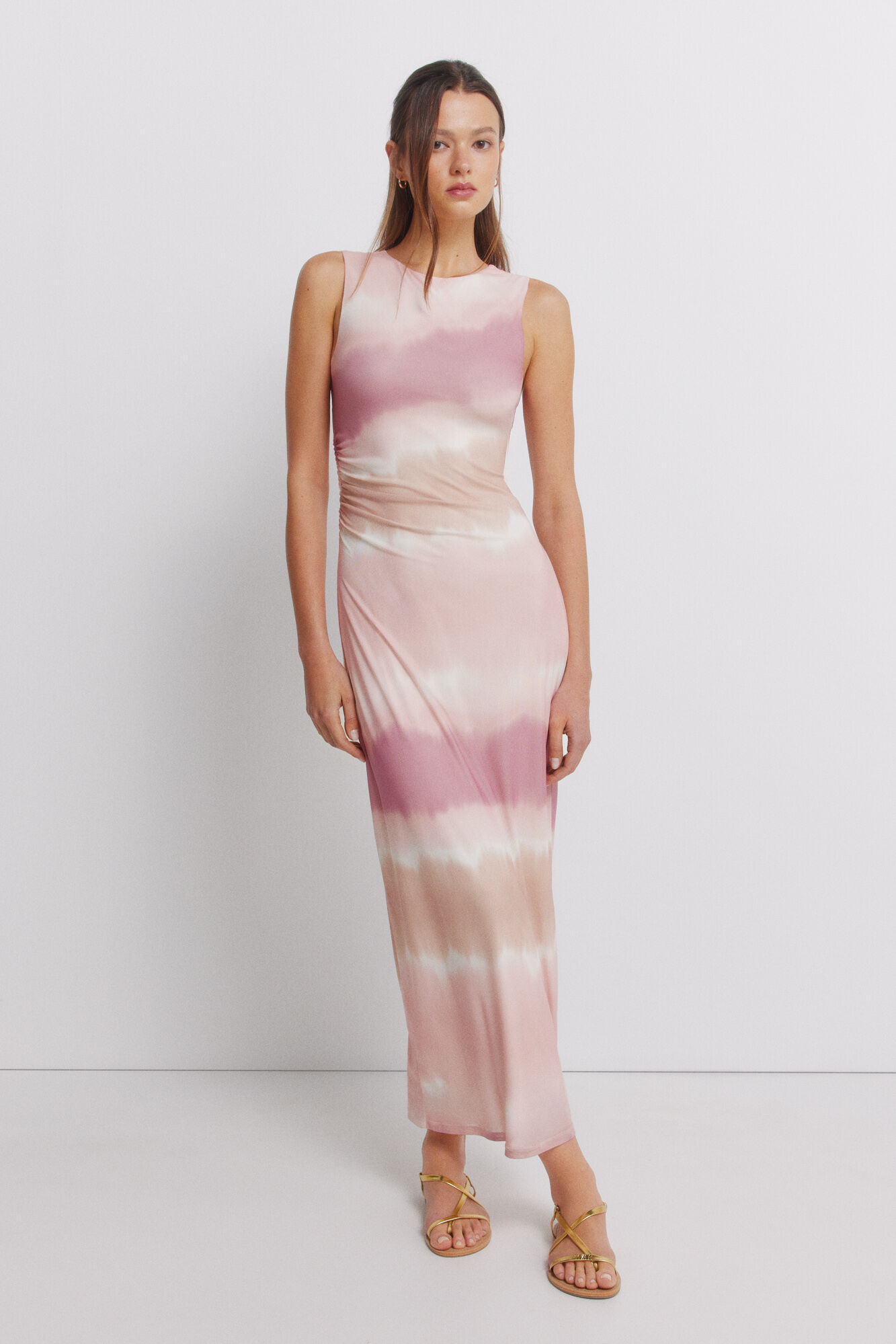 Springfield Vestido malla fruncido