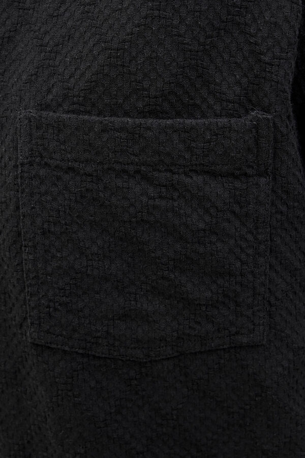 Jack & Jones Herren-Kurzarmhemd mit Textur Schwarz