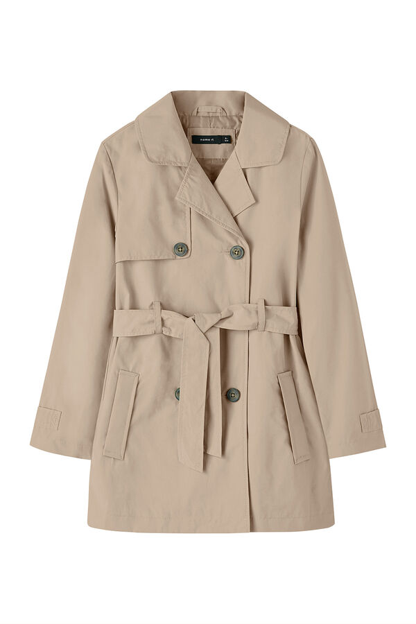 Name It Belted trench coat nude