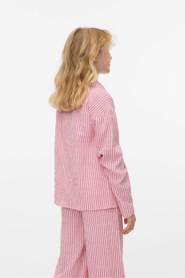 Vero Moda Girl Long sleeve lapel collar shirt pink