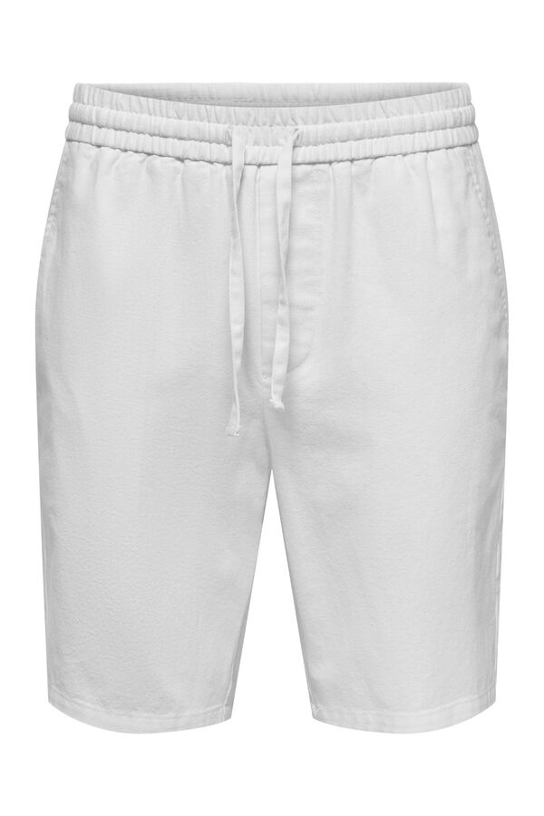 Only & Sons Linen Bermuda shorts white