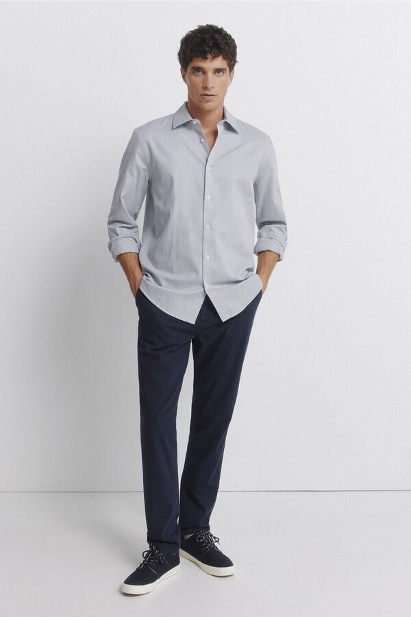 Springfield Dress shirt with easy-care structure grey