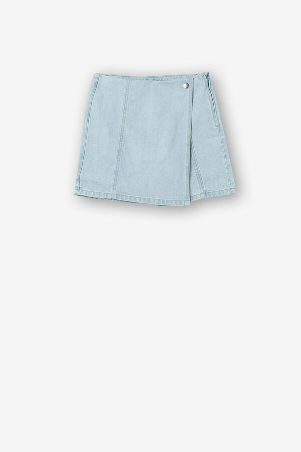 Springfield Falda Shorts Denim azul claro