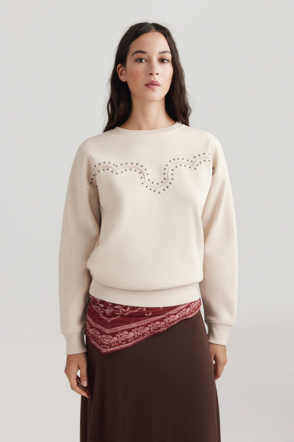 Springfield Studded sweatshirt nude