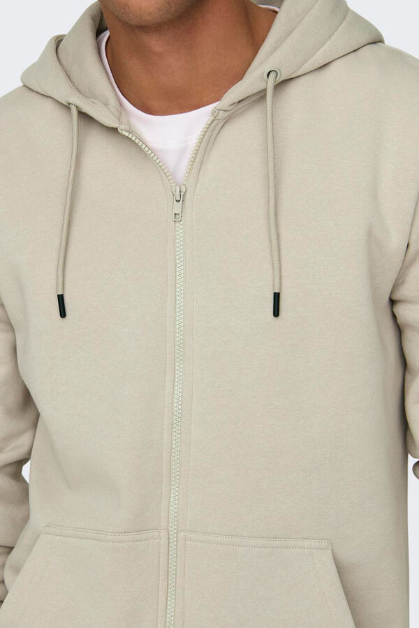 Only & Sons Sudadera con cremallera kaki
