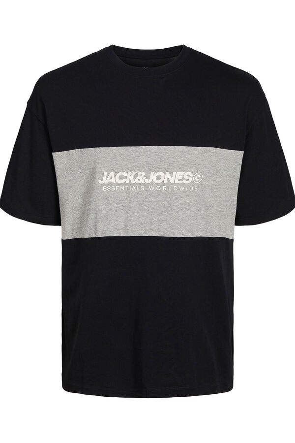 Jack & Jones Two-tone T-shirt with front logo black