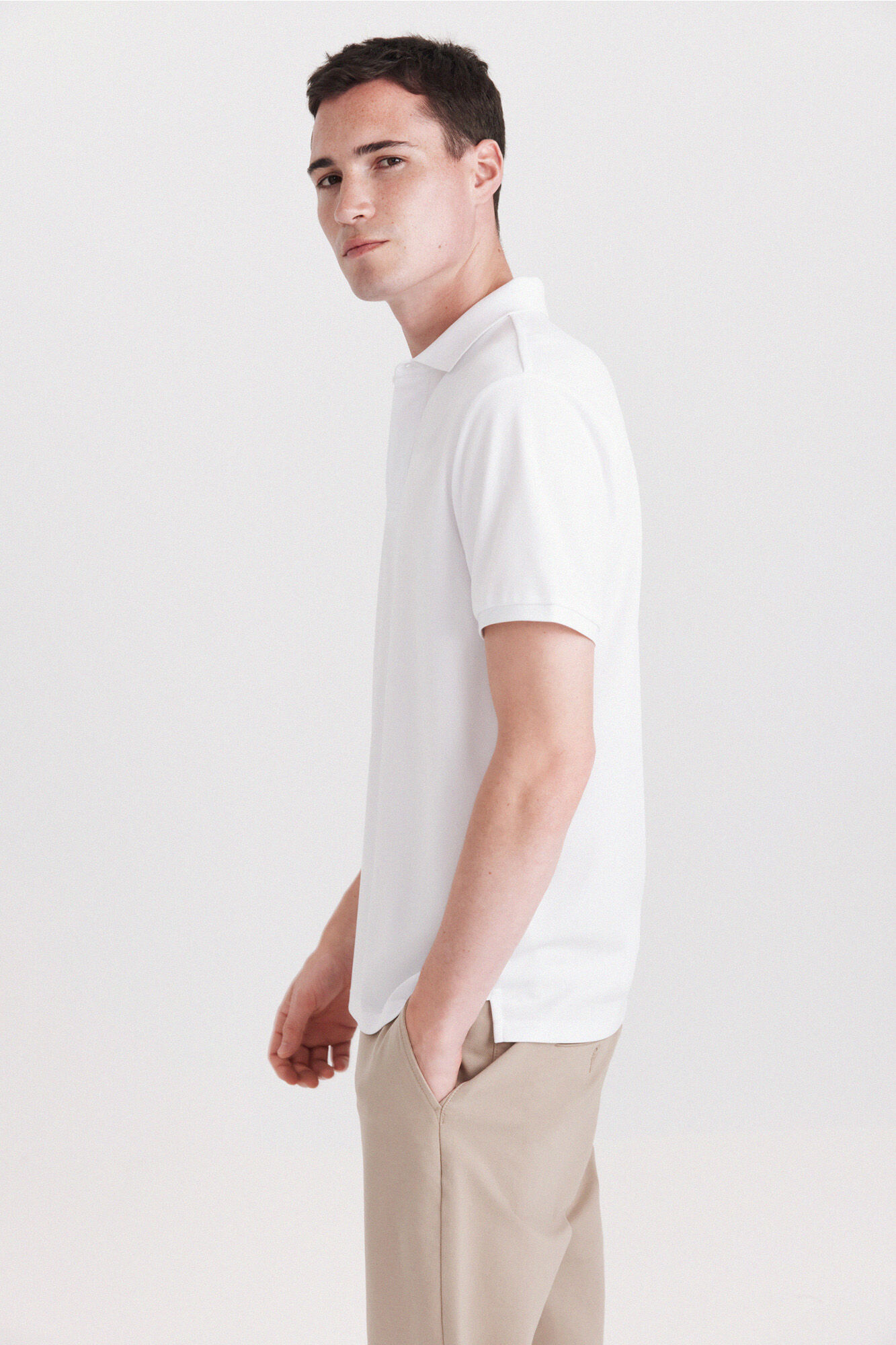 Springfield Technical fabric slim fit polo shirt
