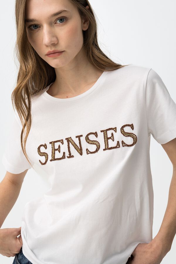 Tiffosi T-shirt with lettering blanc
