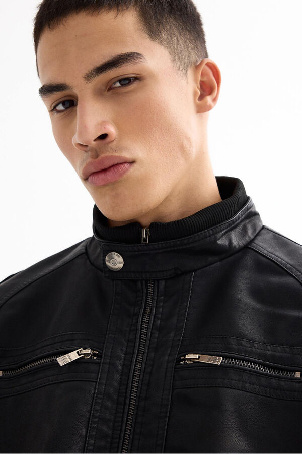 Inside Faux leather Jacket black