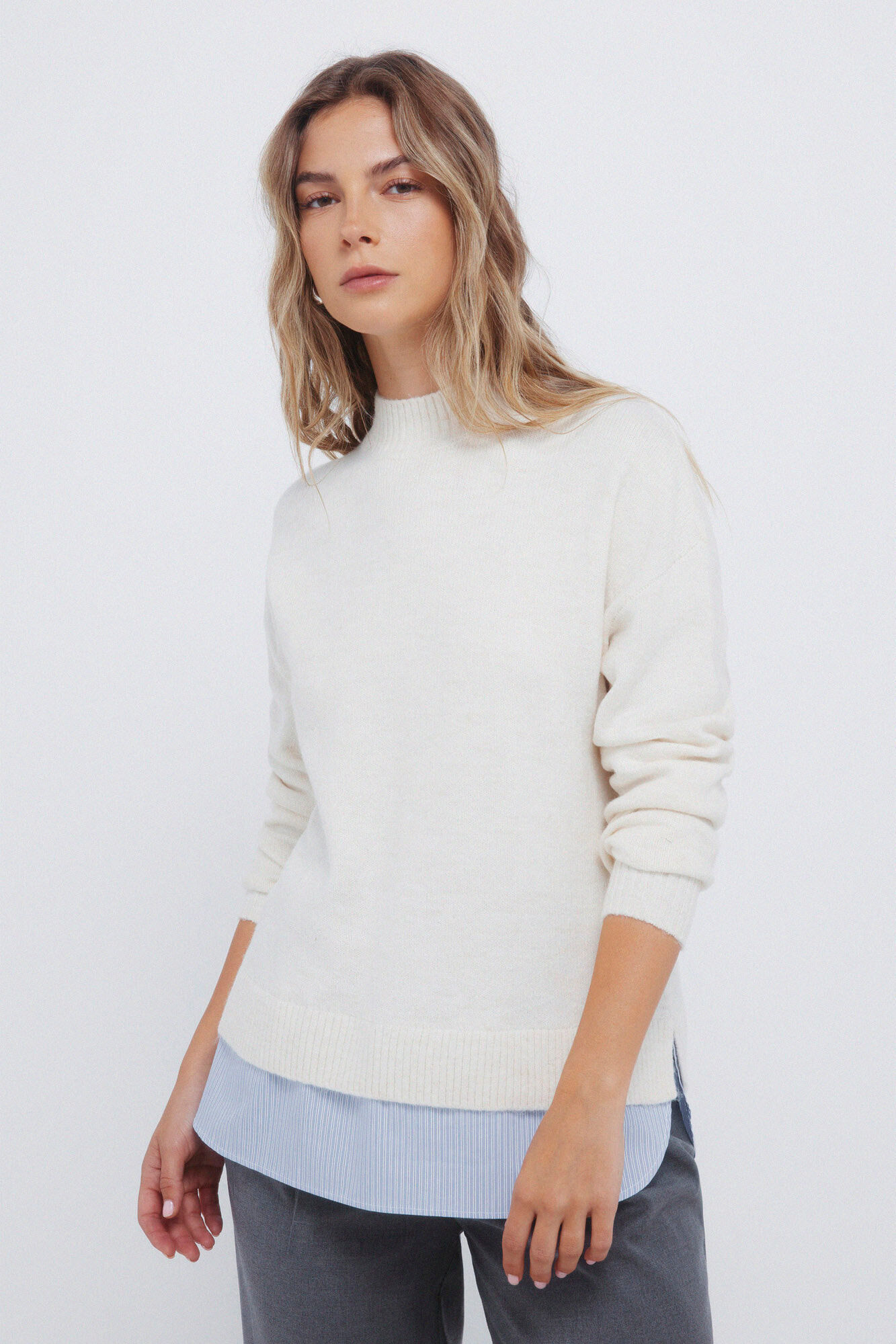 Springfield Kombinovani Perkins džemper sa kragnom