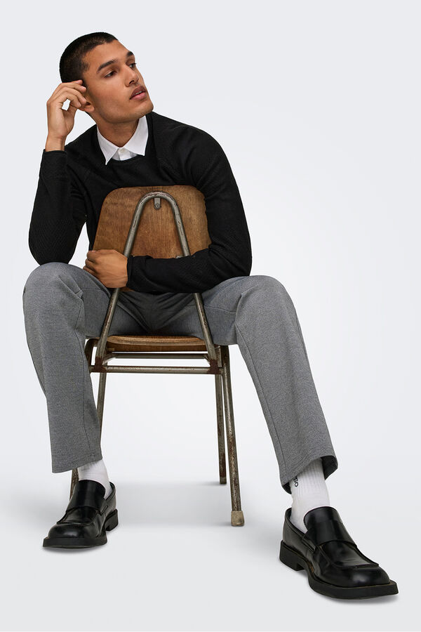 Only & Sons Jumper round neck. black