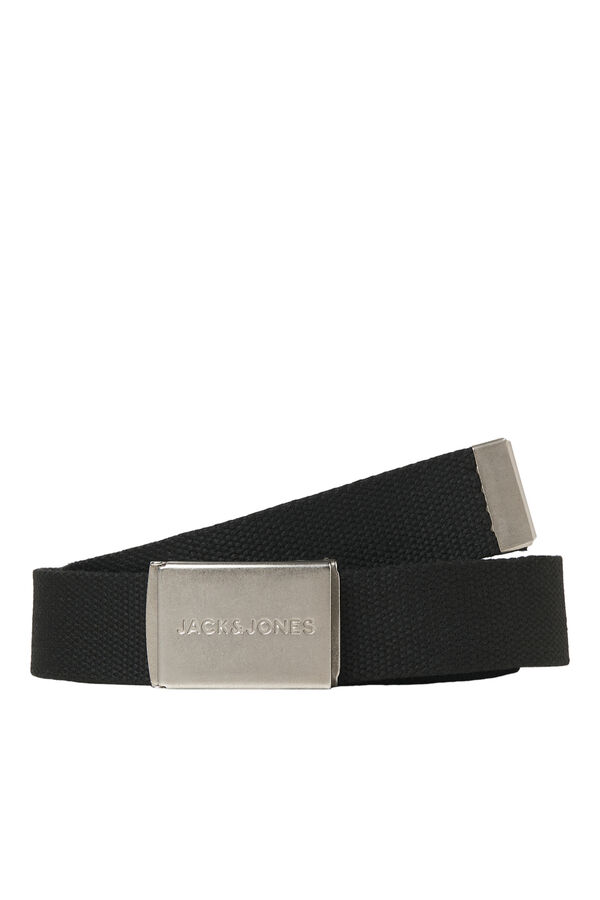 Jack & Jones Cintur&oacute;n lona ajustable negro
