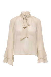 Only Blusa de chiffon com manga franzidas