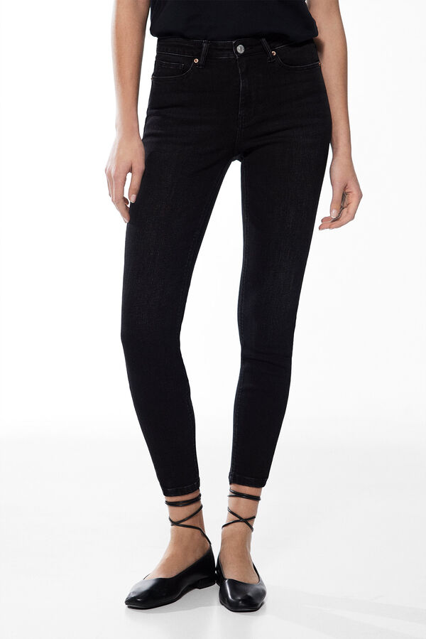 Springfield Slim fit cropped jeans black