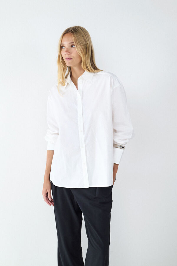 Balmohk Camisa b&aacute;sica popel&iacute;n blanco