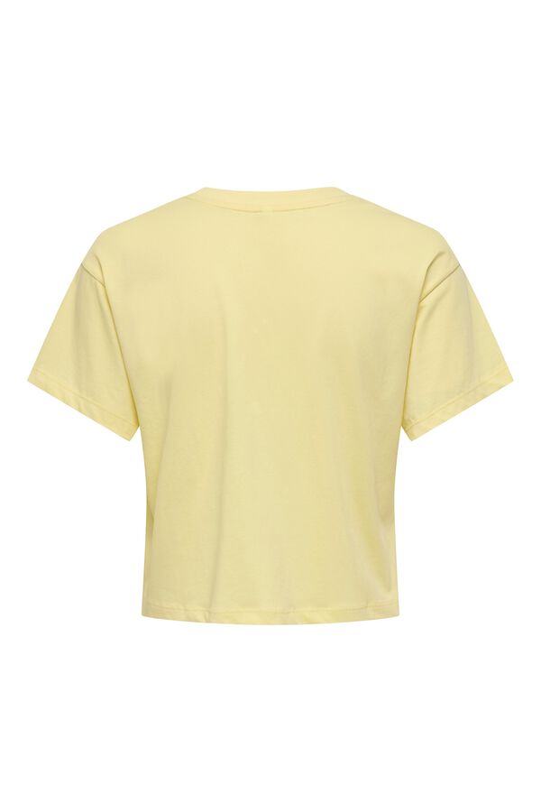 Only Camiseta crop manga corta amarillo