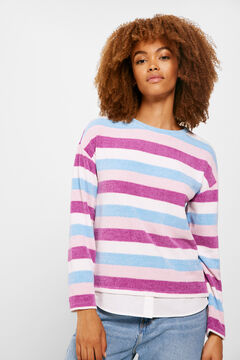 Springfield Multi-coloured Striped Chenille T-Shirt lilac
