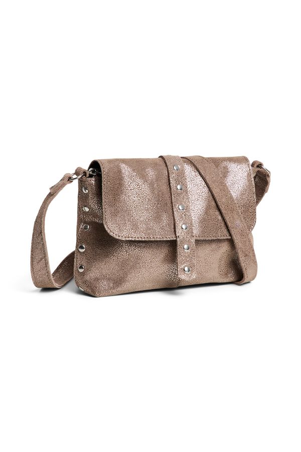 Pieces Leather crossbody bag blue